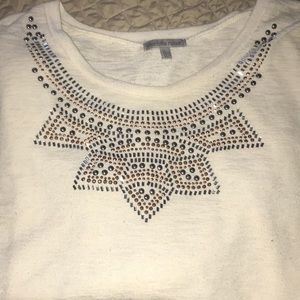 Beaded, cream long sleeve